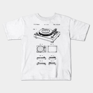 Patent Blueprint - 1979 Vinyl Record Player Kids T-Shirt